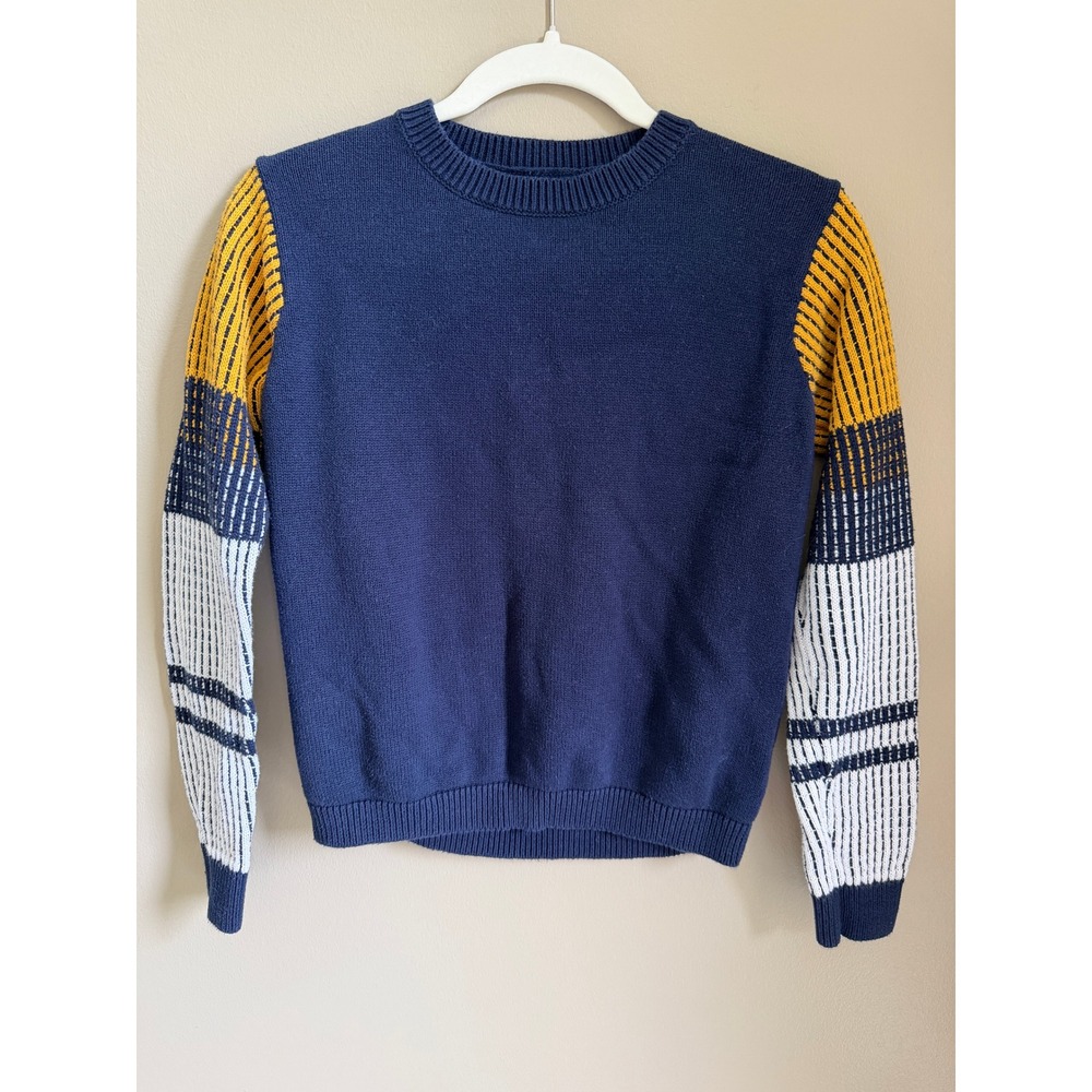Cable Stitch Colorblock Knit Sweater size S